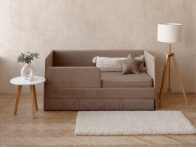 Диван-кровать Happy (капучино) в Бурмистрово - burmistrovo.mebel-nsk.ru | фото