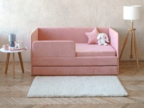 Диван-кровать Happy (коралловый) в Бурмистрово - burmistrovo.mebel-nsk.ru | фото
