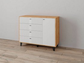 Комод «Катрин-13» (дуб крафт золотой/карбон фарфор) в Бурмистрово - burmistrovo.mebel-nsk.ru | фото