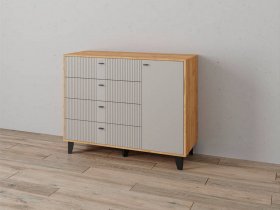 Комод «Катрин-13» (дуб крафт золотой/сантьяго софт) в Бурмистрово - burmistrovo.mebel-nsk.ru | фото