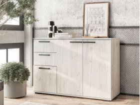 Комод Стандарт-3 NEW (дуб крафт белый) в Бурмистрово - burmistrovo.mebel-nsk.ru | фото
